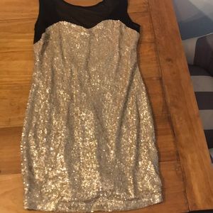 Gorgeous Sequin Gold Cocktail Dress